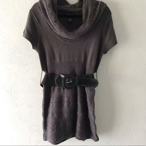 Hooked Up | Charcoal Gray Sweater Dress/Shirt